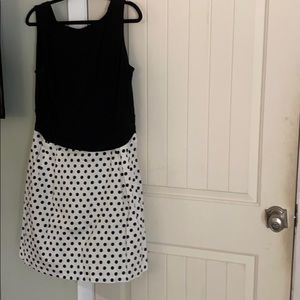 American Living Black and white polka dot dress